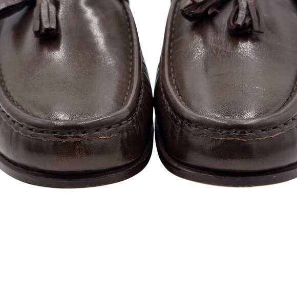 NEW Vintage Bally Ziggi Brown Leather Tassel Loafers Mens 9M Italian Dress Shoes main image 3